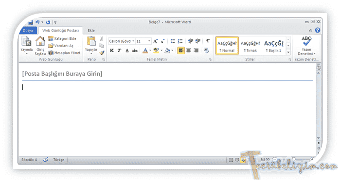 Microsoft Word İle Wordpress Günlüğümüze Makale Ekleme 6