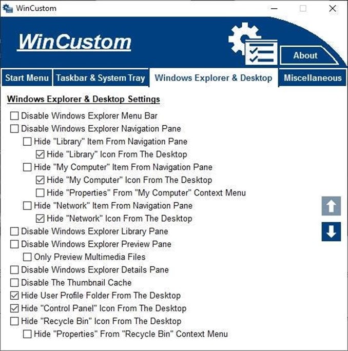 WinCustom bedava yazılım ile Windows da çeşitli ayarları hızlıca yapın 4