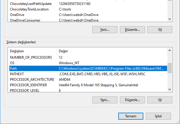 2 Yöntemle Windows' ta yol ve ortam değişkenlerinin ayarlanması 1