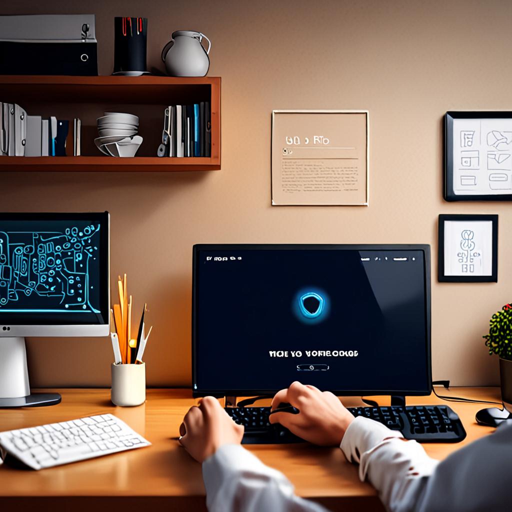 Network security scanning laptop screen, IoT vulnerability test results, home network audit interface