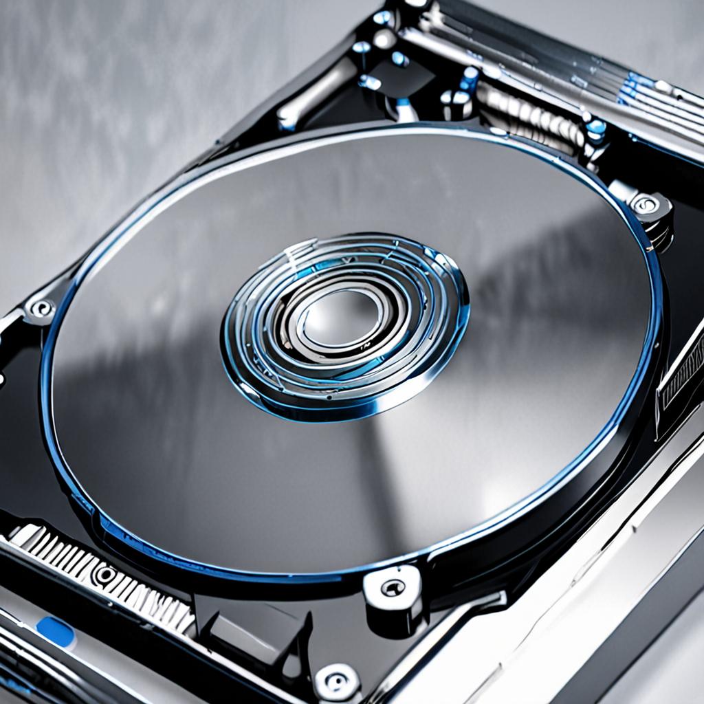 Eski Harddisklerin İçinde Ne Var? Bir Tane Söktüm ve Baktım 2 Hard disk platter yakın çekim, manyetik yüzey detayı ve ayna yansıması
