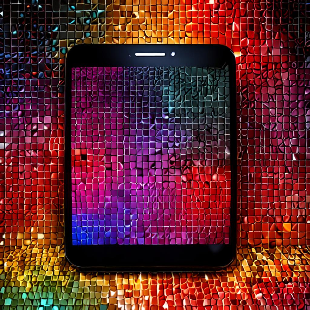 Akıllı telefon ekranında piksel yapısı yakın çekim, OLED ve LCD karşılaştırma konsepti