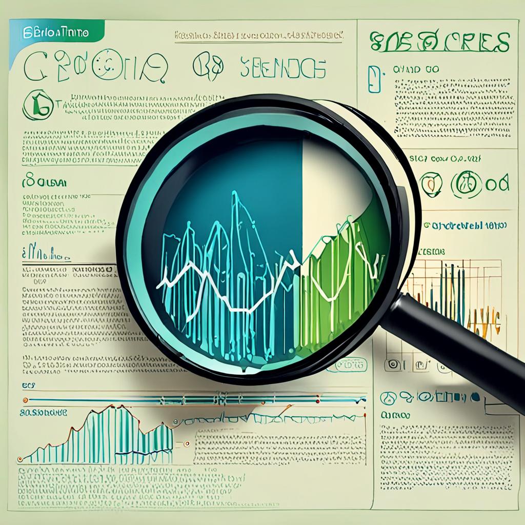 SEO kavramı, arama motoru büyüteci ve yükselen grafik çizgisi, web sayfası optimizasyonu, mavi ve yeşil tonlar