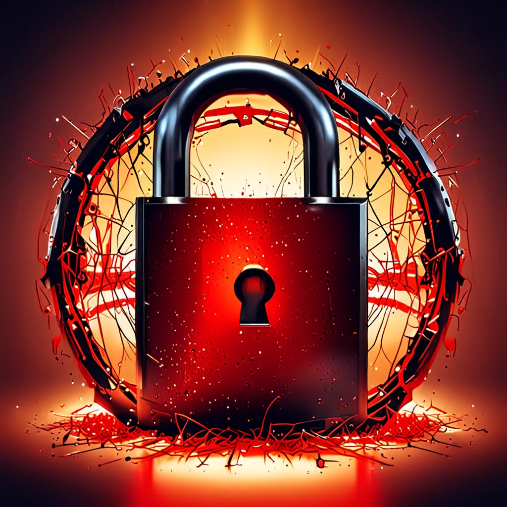 Kuantum Bilgisayarlar Şifrelerimizi Kırabilir mi? Quantum-Safe VPN'i Test Ettim 2 Encryption being broken by quantum computer, padlock shattering into digital fragments, RSA cryptography versus quantum threat